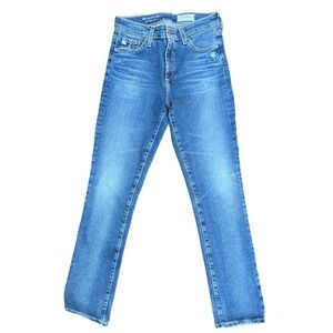 AG Adriano Goldschmied High Rise Slim Straight Leg Blue Jeans